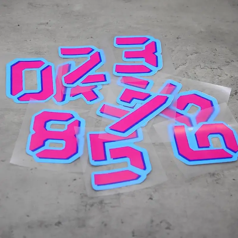 1PC Racing Style Number 0-9 Waterproof Self-adhesive Vinyl Sticker for Motorcycle Car Helmet Decor
