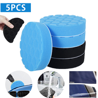 5Pcs Polishing Pad Kit 3/5/6/7 Inch Foam Car Buffing Pads Auto Sponge Washable Lightweight Durable Buffer Mat for Car Polisher