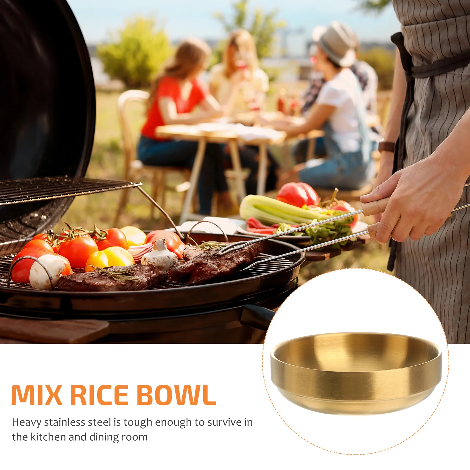 

19 Cm 304 Stainless Steel Soup Bowls Double Insulated Instant Noodles Metal Snack Thickened Kitchen Bar Utensils