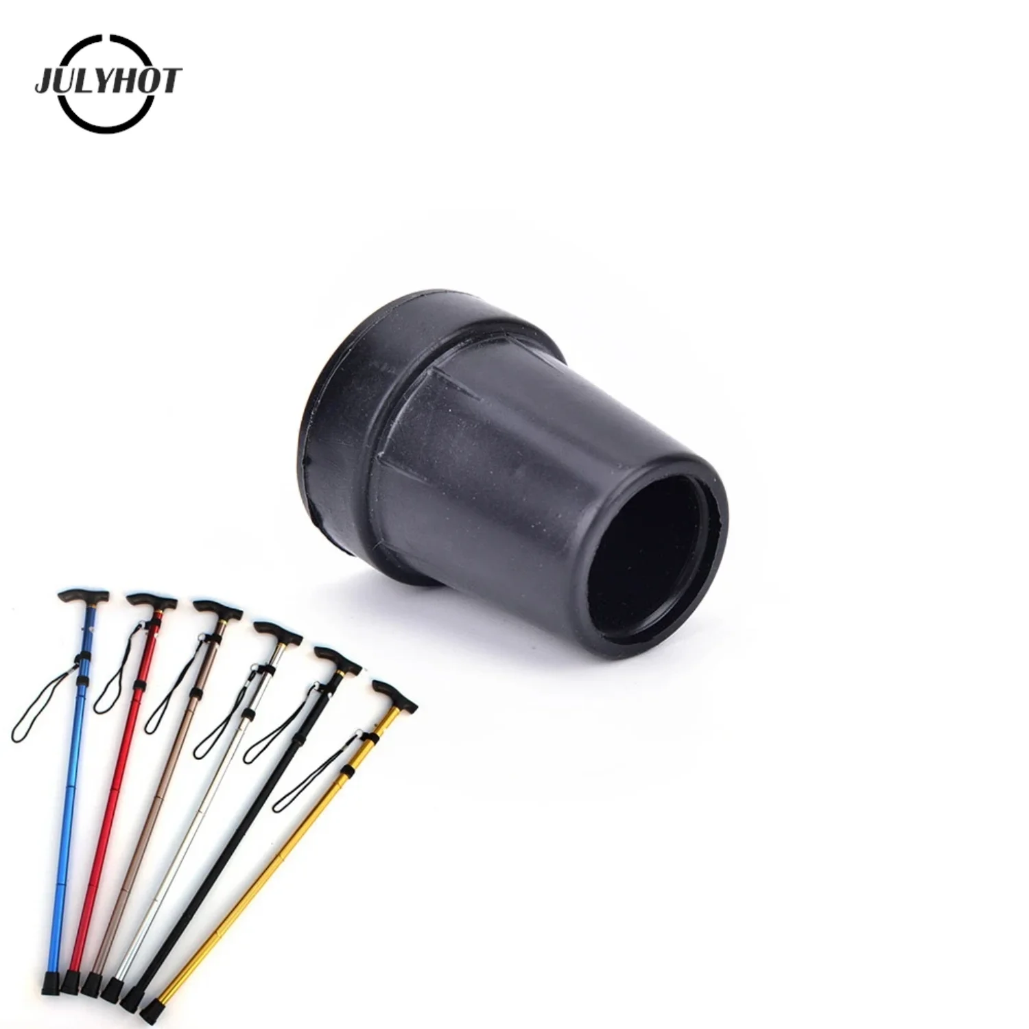 

1 PCS ubber Walking Hiking Stick End Cover Tips Cane Crutch Pad Rubber Heavy Duty Metal Ferrule End Bottom 1.9cm
