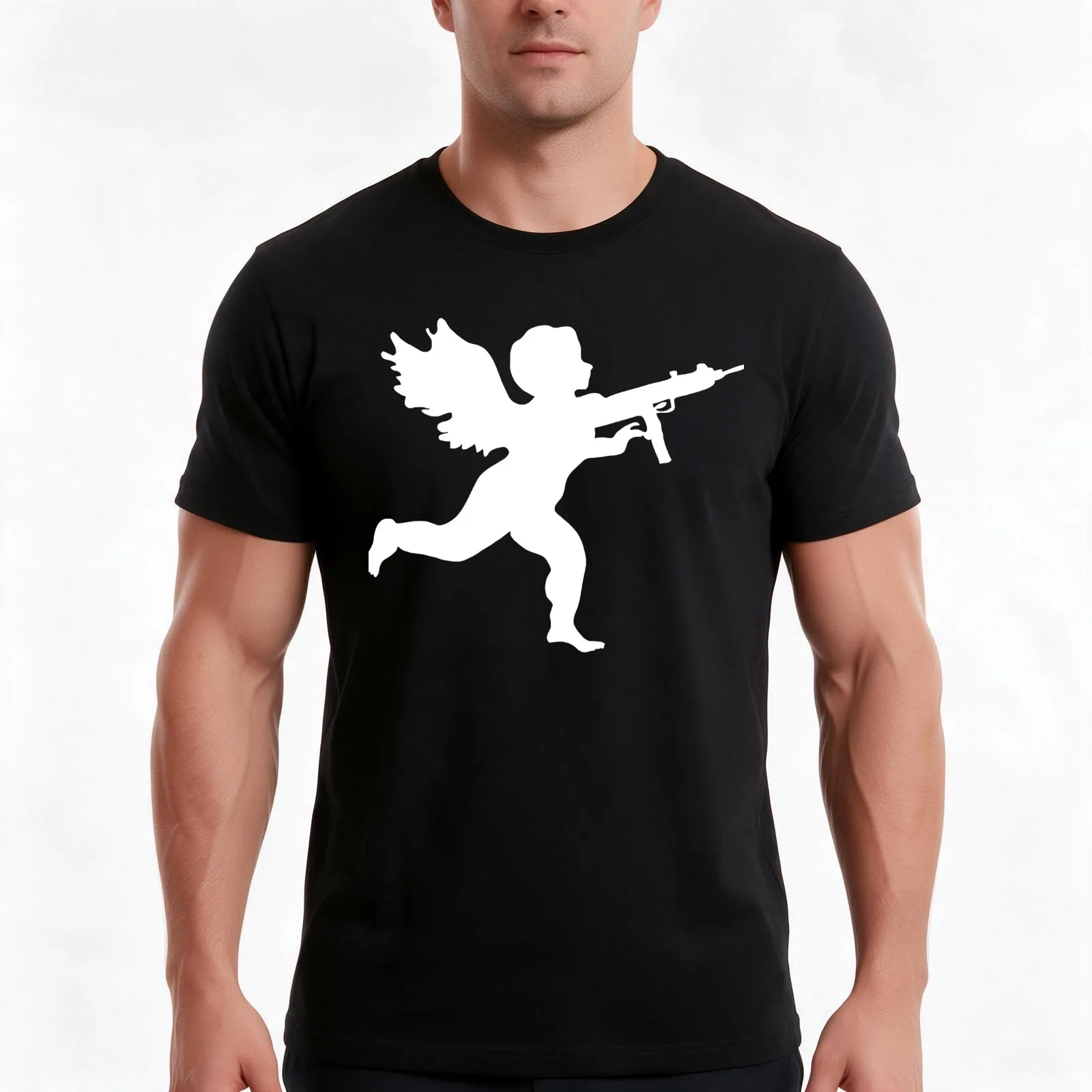 Vanilla Ice Cupid Logo T-Shirt, Summer Casual Cotton Tee, Oversized Streetwear Tops, Vintage Graphic Print, Unisex Men Women