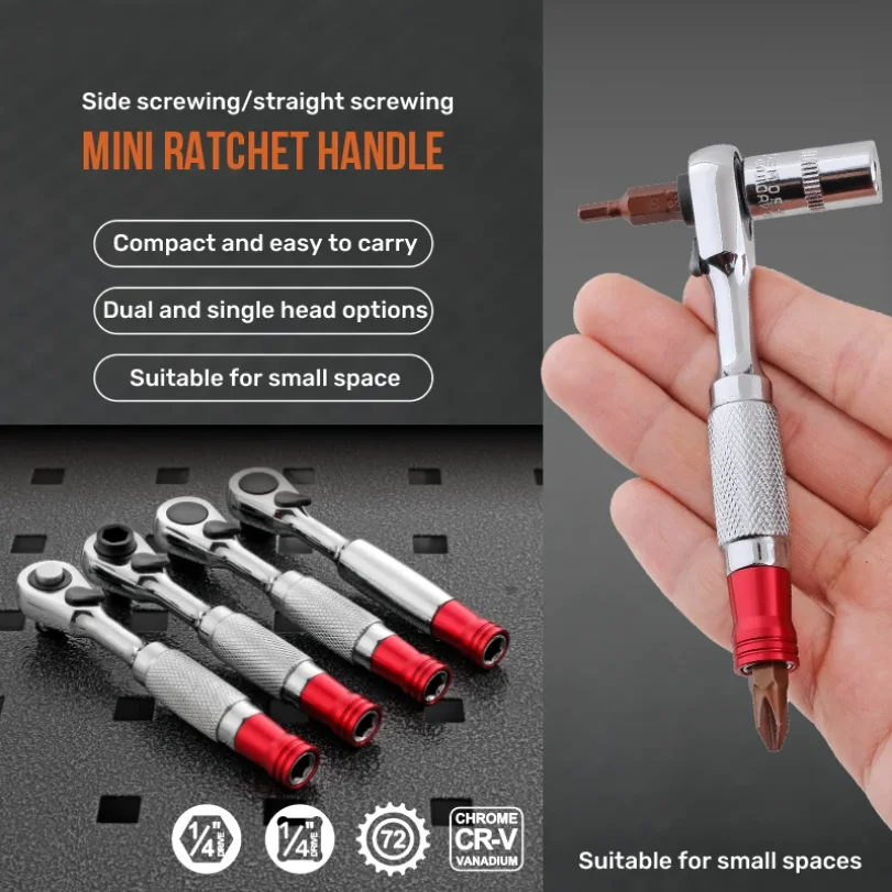 AliExpress NONE Hi-Spec 1/4 Ratchet Double Head Fast Ratchet Wrench Double-Ended Mini Socket Wrench Set Bicycle Workshop Tool Hand Tools
