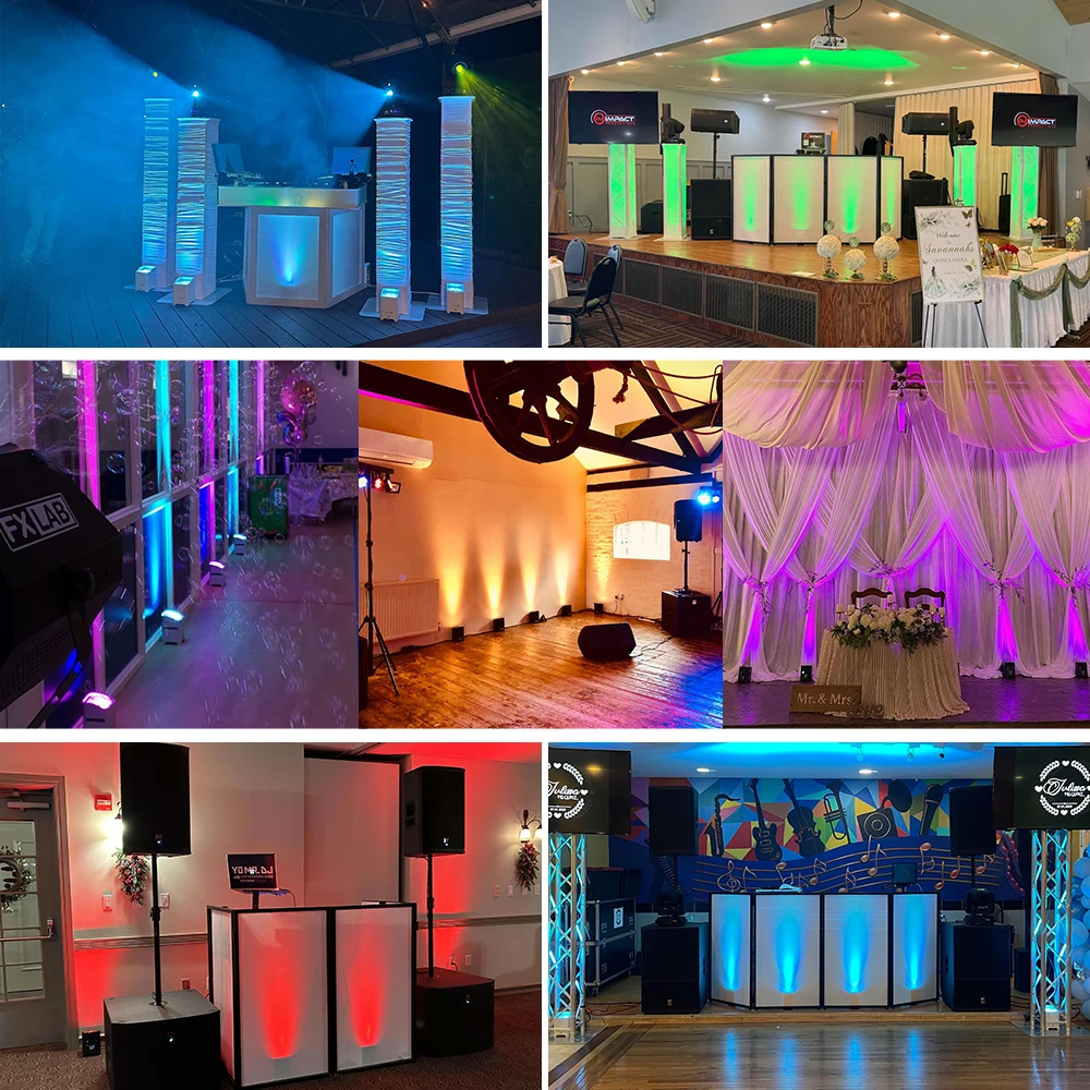 MUXXDJ 4PCS 6x18W RGBWA UV LED Battery Par DMX512 Wireless Wash Wall Light For Party Disco Christmas Uplighting