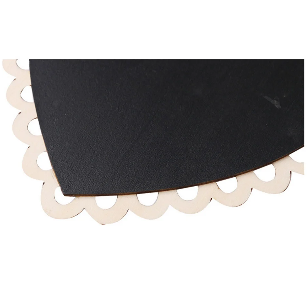 1 قطعة على شكل قلب سبورة صغيرة سوداء 16X15 سنتيمتر خفيفة الوزن لعلامات طاولة الزفاف حديقة النبات ديكور رسالة المجلس #4