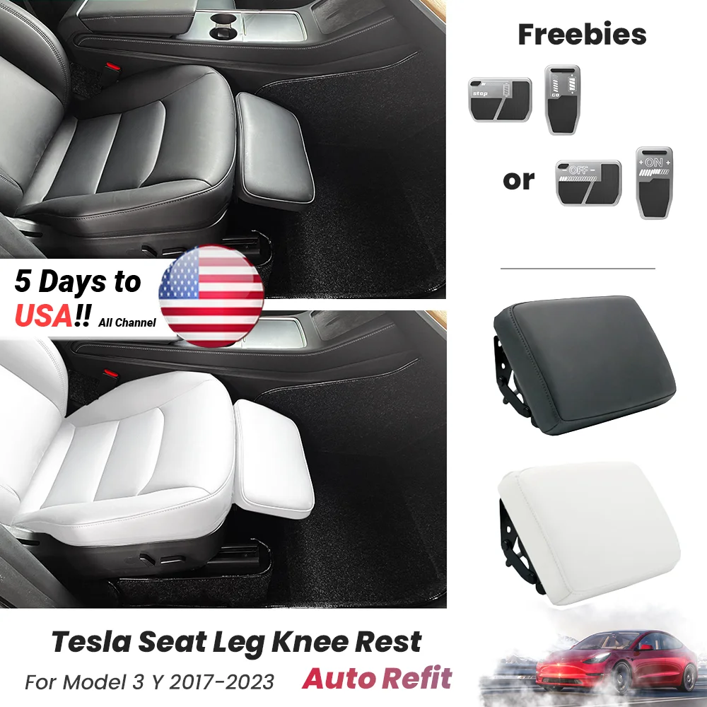 

2023 Model Y Electric Seat Leg Rest Adjustment 80° Leather Extension Seat Mat Rest Leg Knee Pad For Tesla Model 3 Y 2017-2023