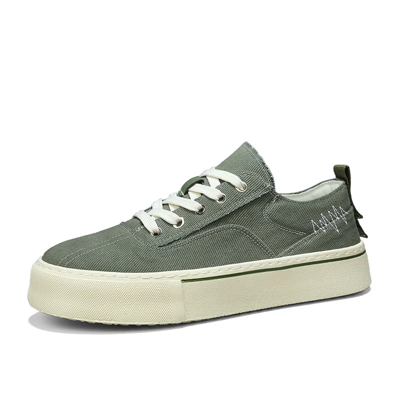 

Men's motorcycle shoes, thick soled canvas breathable men's shoes, versatile and fashionable board shoes