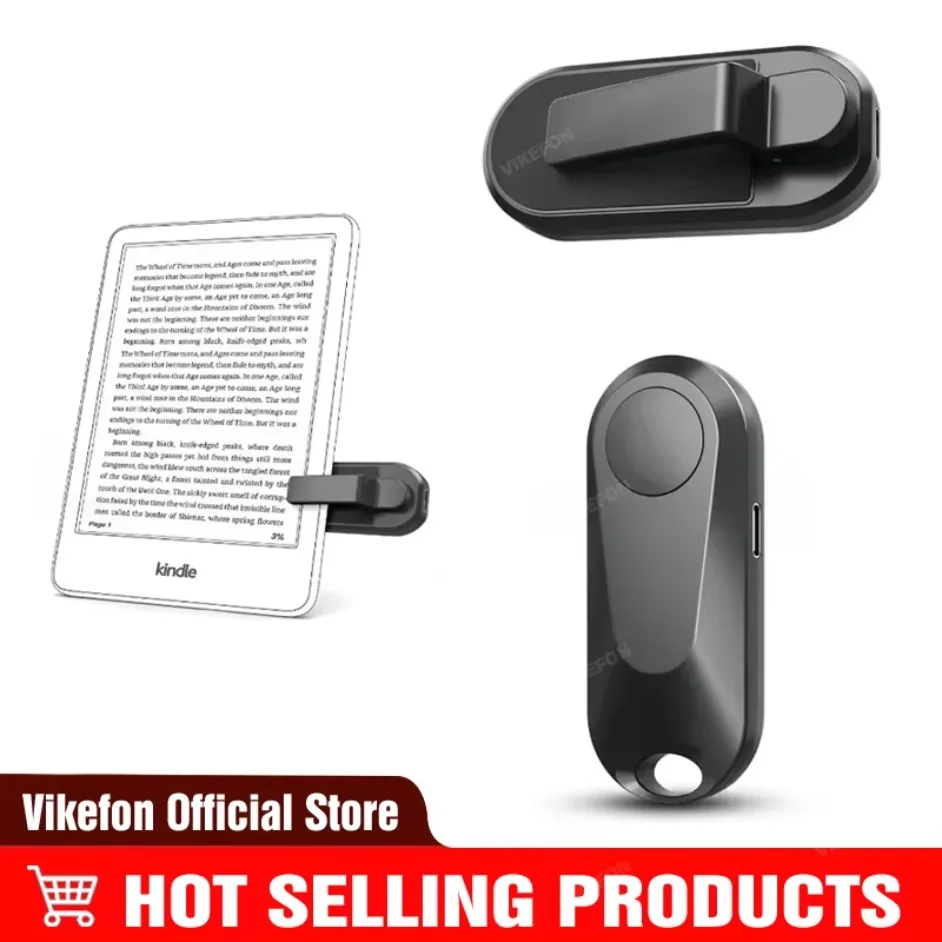 2.4G Wireless Page Turner for Paperwhite Oasis Kobo iPad Tablet E-Reader Remote Control Clip Mute Button Type-C Rechargeable