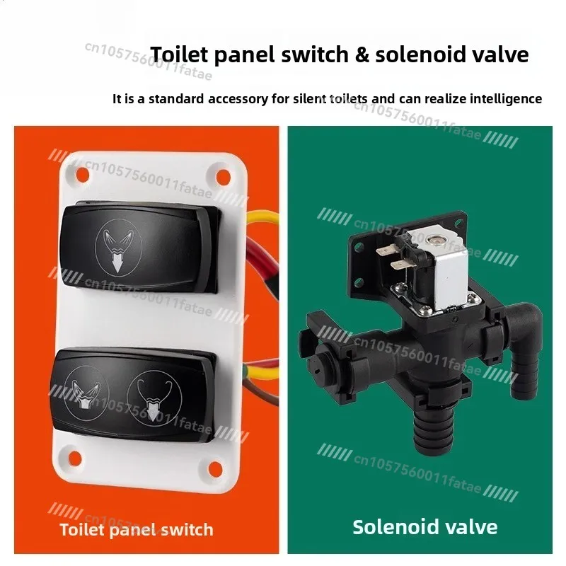 

Yacht Toilet Control Panel Switch, 12V24V Solenoid Valve Toilet Cycle Accessories
