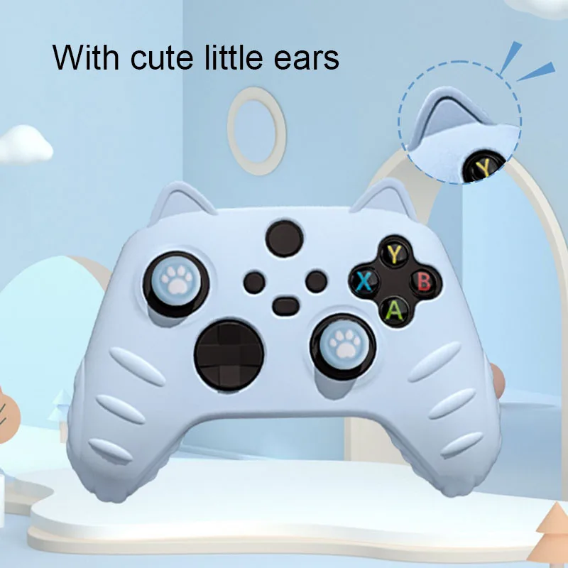 For Xbox Series X/S Handle Protective Case Cute Cat Ear Gamepad Silicone Cover All-Inclusive Soft Case Accessories Dropshipping