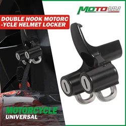 Universal Double hook Motorcycle Helmet Locker Multifunctional Helmet Lock Anti-theft Security Hook Motorbike Accessories