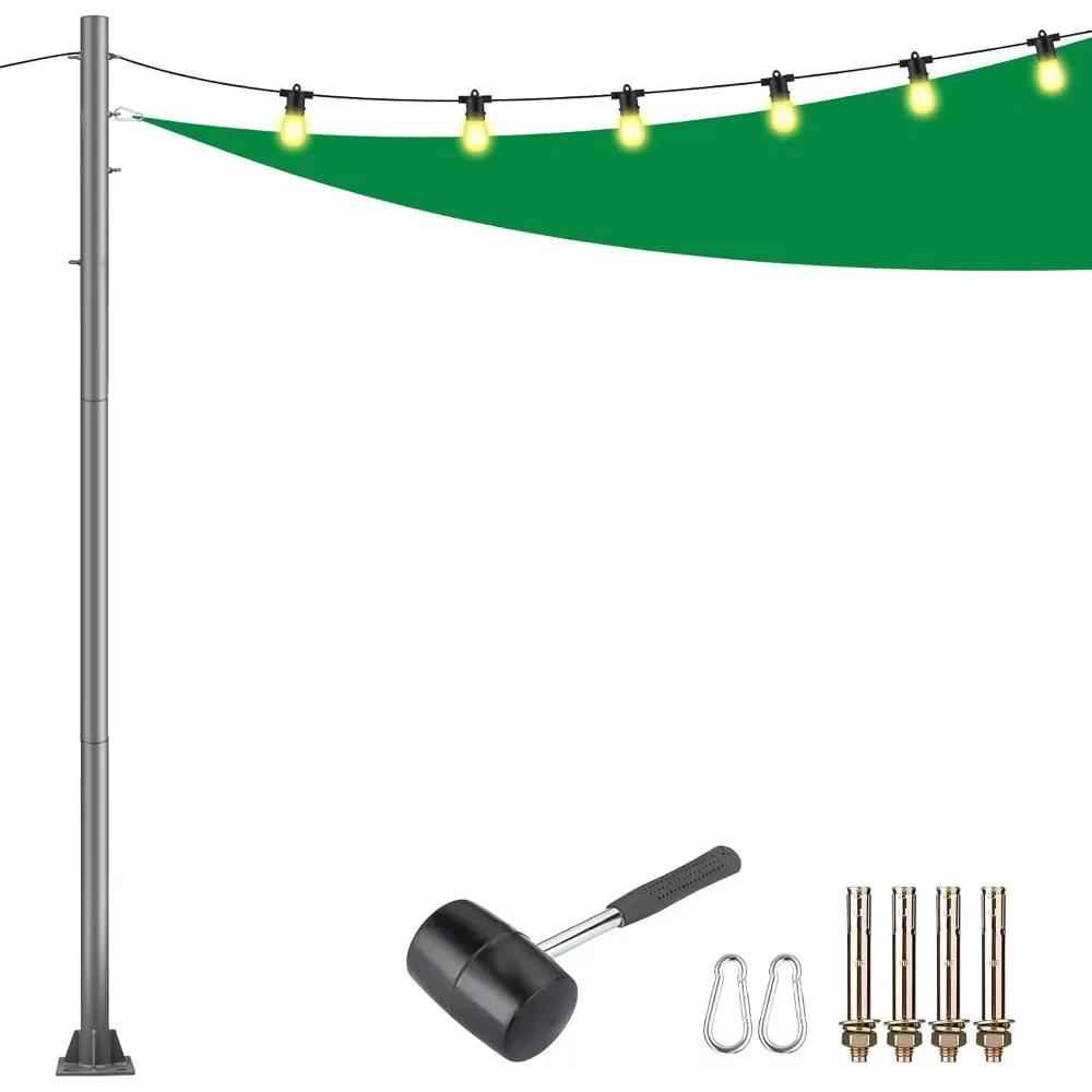 

9Ft Sun Shade Sail Poles, 3" Diameter Outdoor Shade Cloth Pole Kit Heavy Duty Metal Posts for Sun Shade Sail, Backyard, Patio,