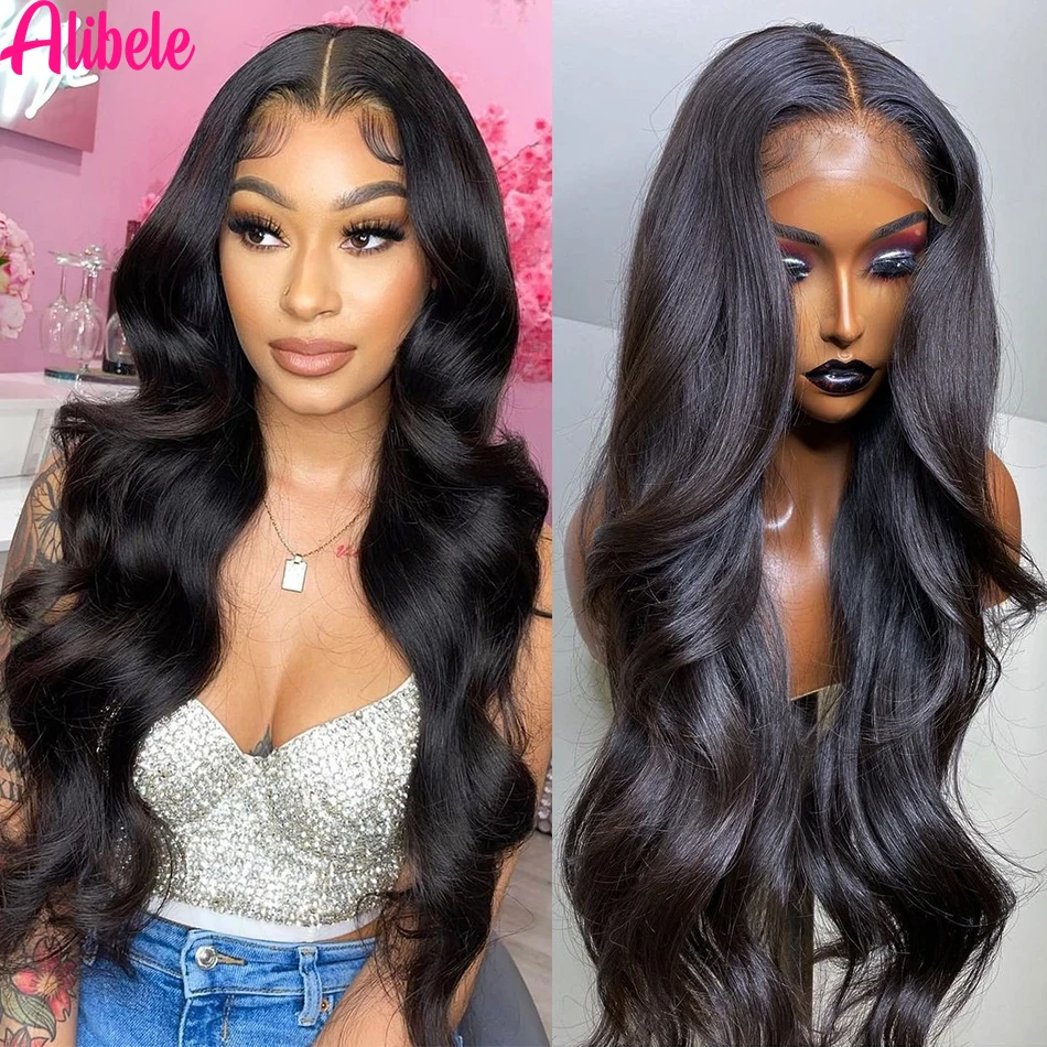 Alibele 30 Inch Body Wave Lace Front Wig 13x4/13x6 Lace Frontal Wig HD Lace Frontal Wigs For Women Human Hair Wig 180% Density