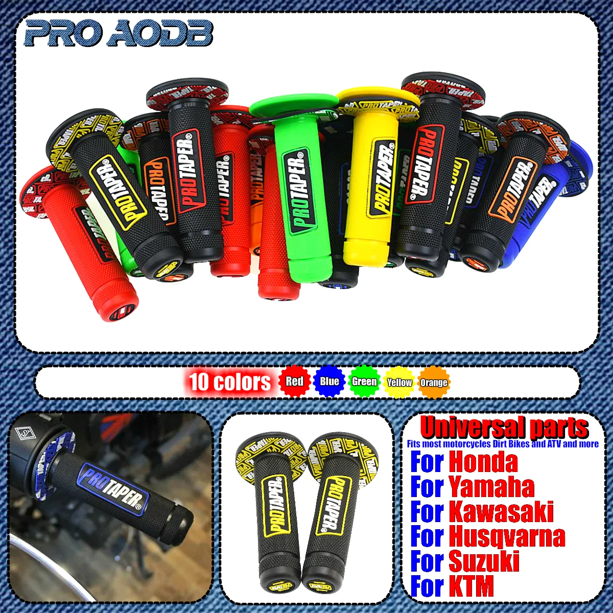 

Motorcycle Grip Rubber Gel Hand Grips Brake Hands 7/8" 15 Color Transparent Handle Protaper Dirt Pit Bike Motocross Accessories