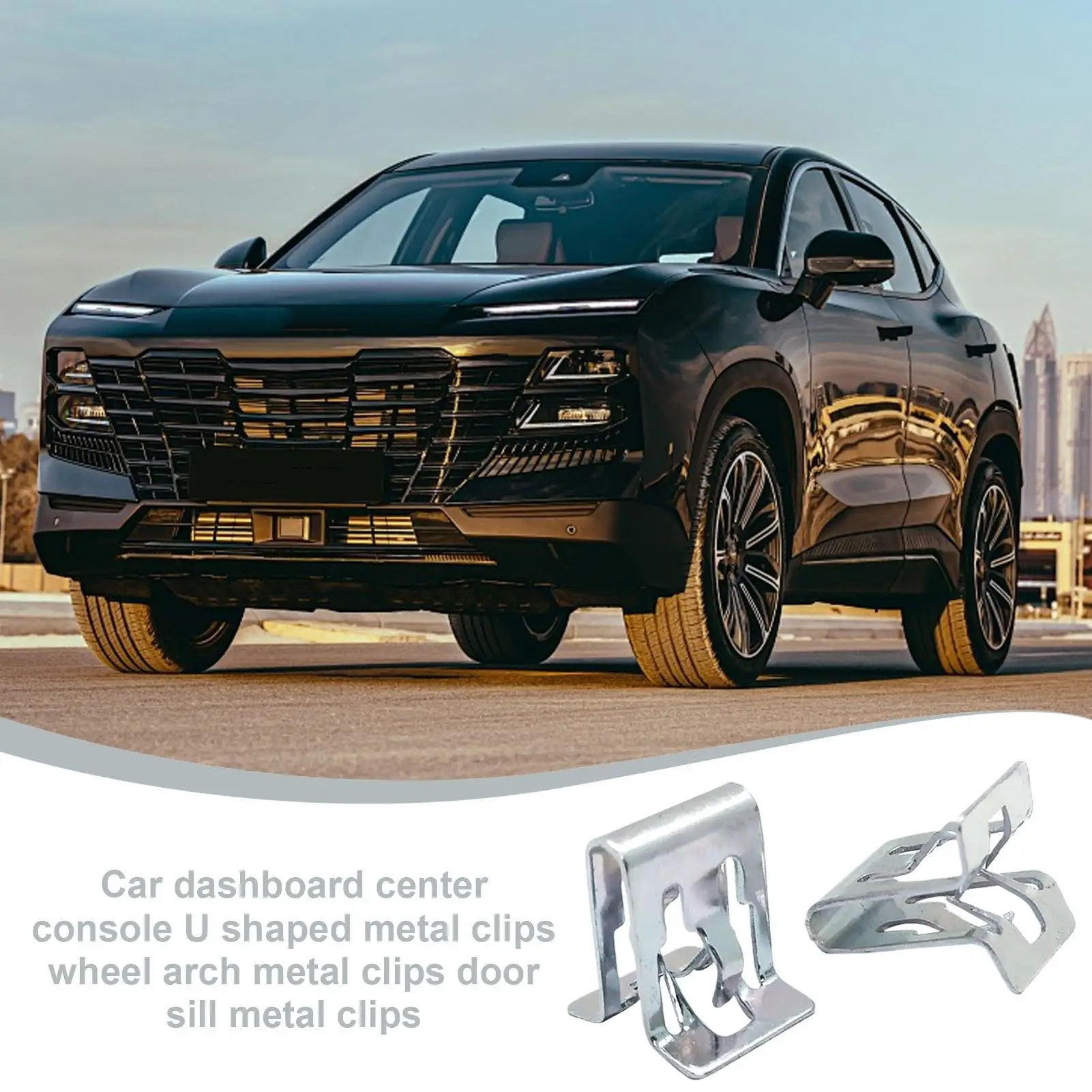 Metal Trim Retainer 10 Pieces U Shape Buckle Kit Universal Trim Panel Fastening Buckle for Automotive Interior Moulding