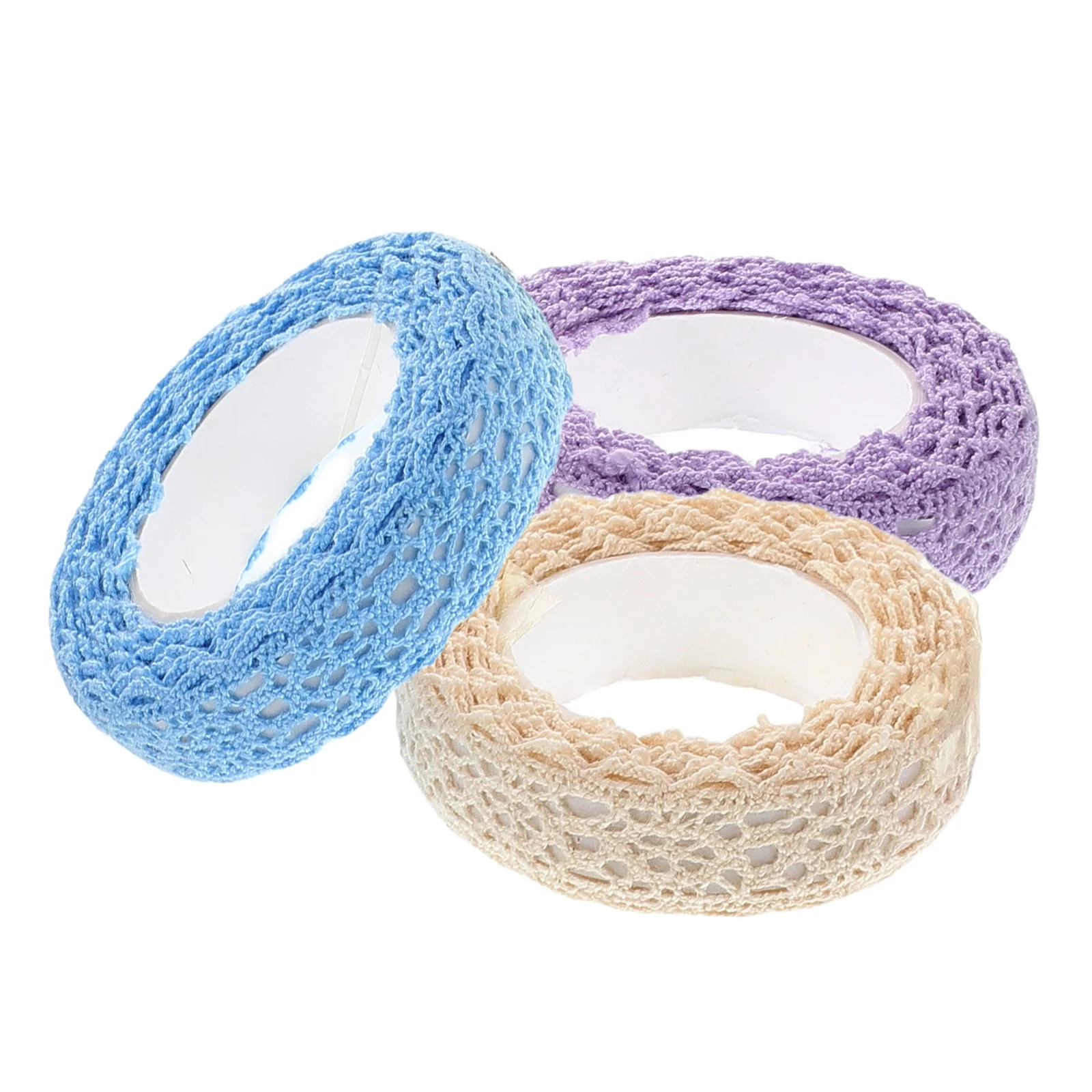 

3 Rolls Scrapbook Photo Frame Lace Adhesive Decor Tape Fabric for Scrapbooking Cloth