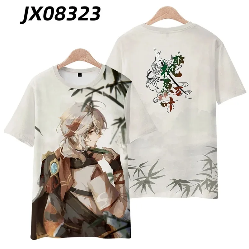 Genshin impact kaedehara kazuha 3d t shirt men women cosplay costume fashion harajuku graphic tees girls kawaii cartoon tops