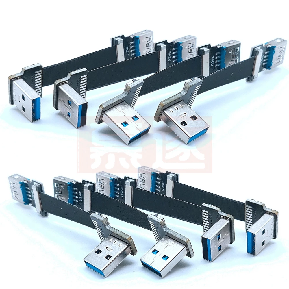 Flat usb3.0 male-to-female transfer FPC elbow usb extension line up and down left and right bend 90 degree USB connector