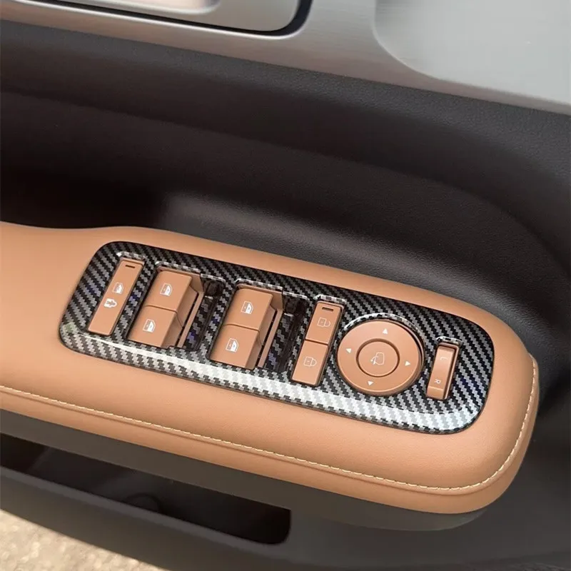 For Hyundai Santa Fe 2023-2024: ABS Carbon Fiber Interior Trim Kit - Full Vehicle Overlay Set, Peel & Stick