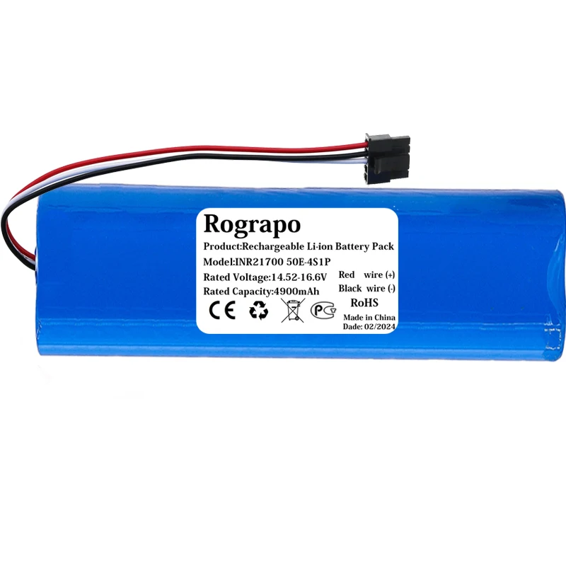 New 4900mAh 4INR22/71 INR21700 50E-4S1P-CRL200S+ Robot Battery For Xiaomi Robot Vacuum Mop Viomi V3