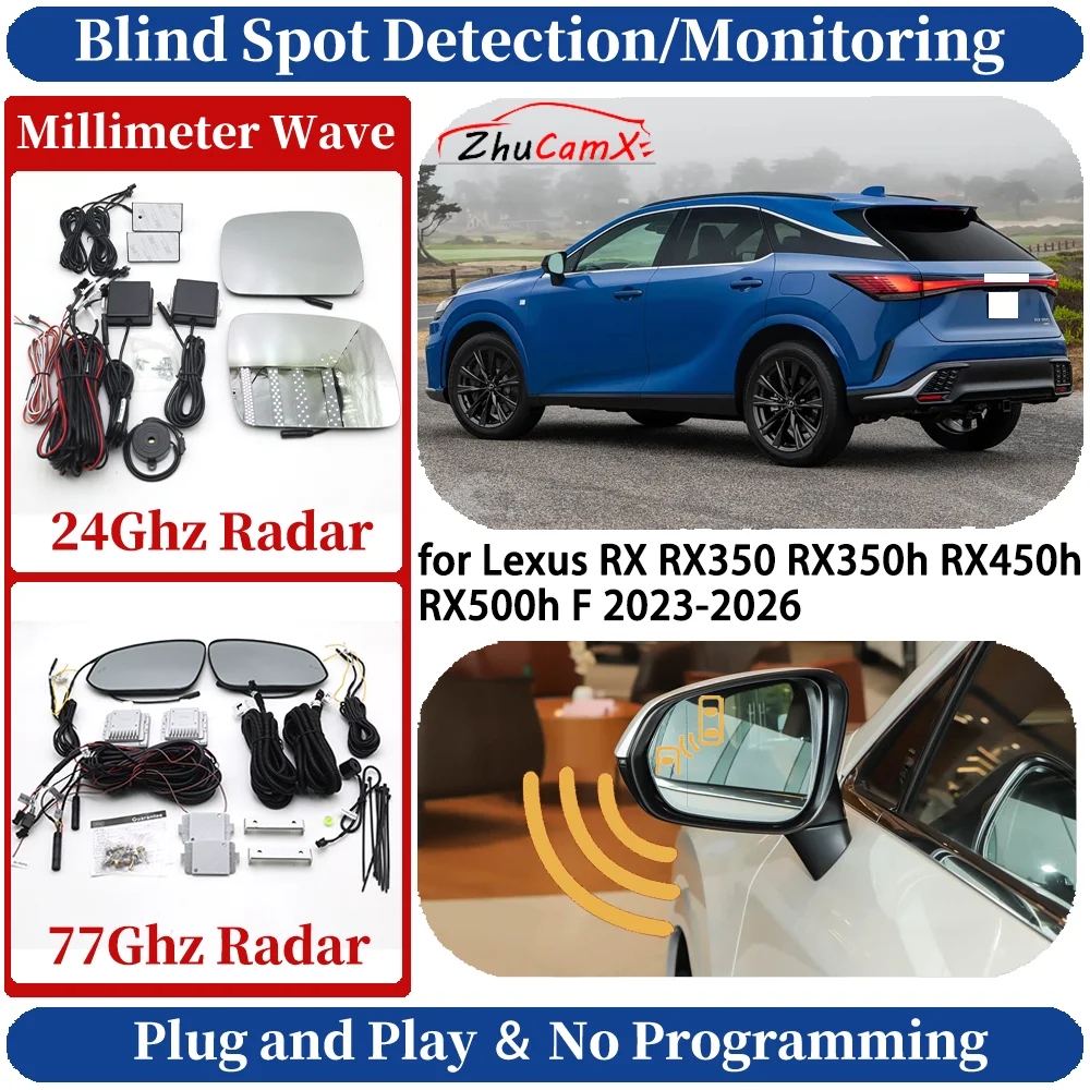 Blind Spot Monitoring/Detection System for Lexus RX RX350 RX350h RX450h RX500h F 2023-2026 Night Driving Side Lane Change Assist