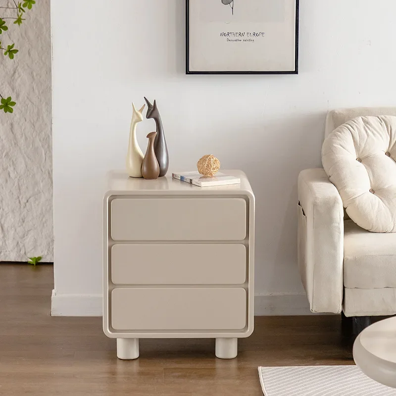Mesita de noche de lujo con luz nórdica, pequeño apartamento, sofá para el hogar, armario lateral, almacenamiento para sala de estar y dormitorio