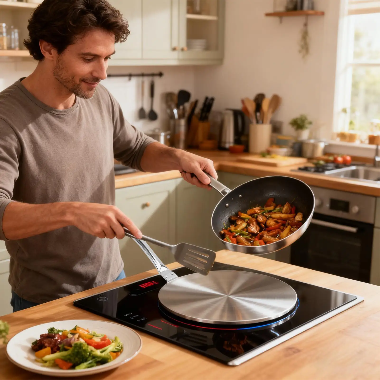 

Индукционная переходная пластина, ровный диск распределения тепла, рассеиватель тепла, индукционный адаптер для варочной панели для квартиры, дома, общежития, небольшого пространства