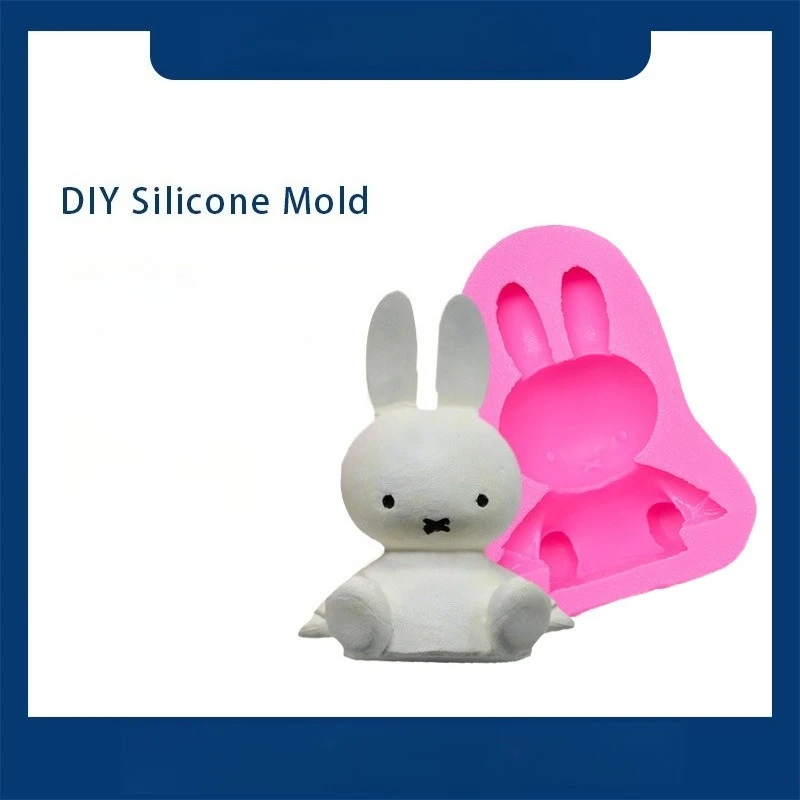 Kawaii Cartoon Miffy Big Size Silicone Mould DIY Handmade Baking Tool for Candy Cake Plaster Clay Kitchenware Gift for Friends