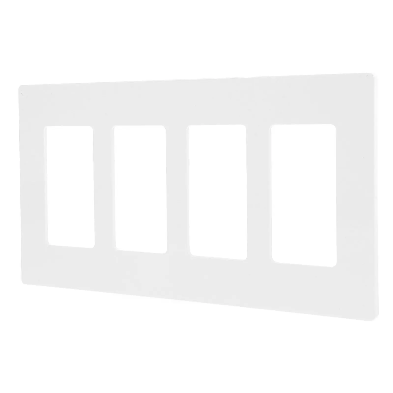 Screwless Double Wall Plate Cover - Narrow Design for Electric Outlets, White Switch Plate Covers for Home Office Hotel