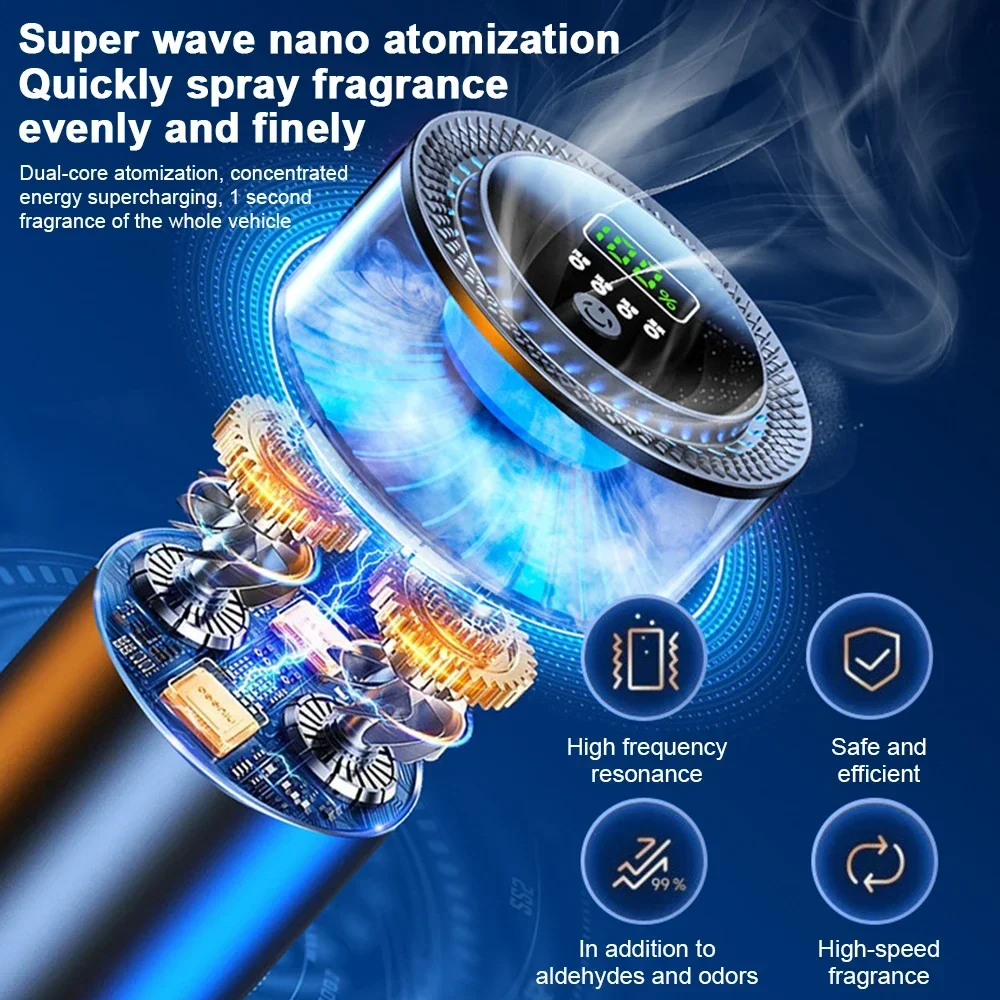 Car Aroma Air Freshener Creative Vehicle Diffuser Ambient Light Cloud Mist Fragrance ElectricCar Flavoring Good Smell Home Gift view 6