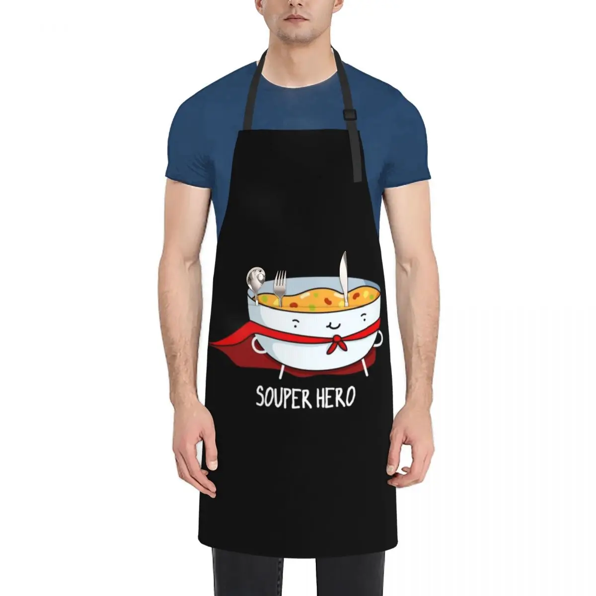 

Souper Hero Funny Soup Puns (Dark BG) Apron professional kitchen Kitchen Things And For Home Apron