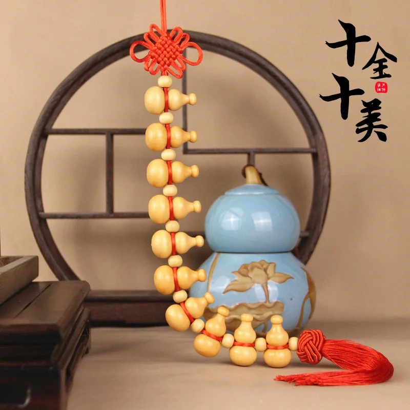 Mahogany Gourd Ornaments Home Fu Lu Pendant Perfect Creative Upscale Handmade String Gourd Indoor Hanging Ornament Bag Chamrs