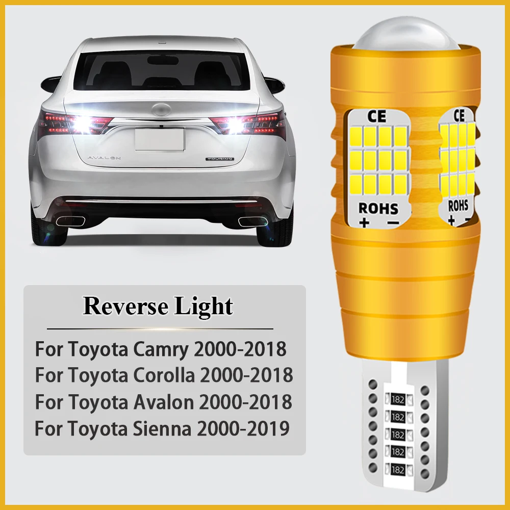 

LED Reversing Lights for Toyota Corolla Camry Avalon Sienna 2000-2018 2017 2016 2015 2014 Backup Reverse Lamp Bulbs Accessories