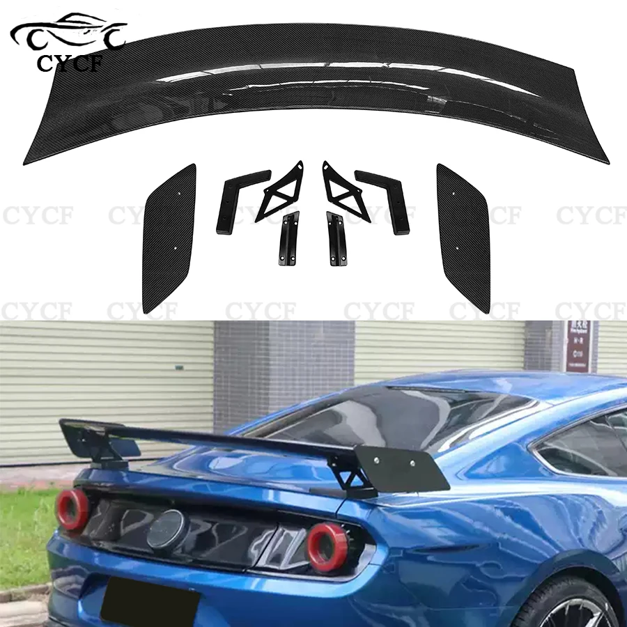 Rear Wing Lip Tail Trunk Spoilers Carbon Fiber/FRP/Forged Carbon Tail fins Rear Spoiler For Ford Mustang GT500