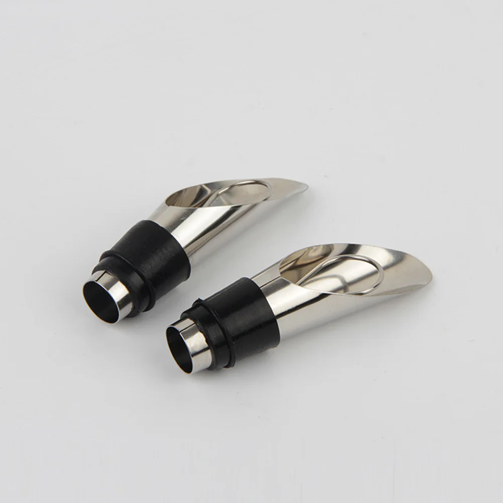1pcs High Quality Kitchen bar Stainless Steel Liquor Pourer Free Flow Wine Bottle with Stopper Set