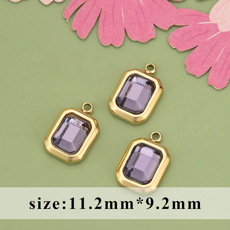 assoonas ME14, Schmuckzubehör, 316L-Edelstahl, Zirkonia, nickelfrei, handgefertigt, Schmuckherstellung, Anhänger, DIY-Anhänger, 6 Stück/Set. – Detail 9