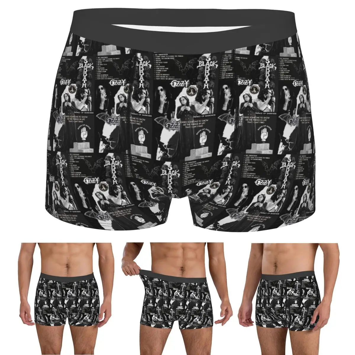 Boxer Underpants Shorts Ozzy Osbourne Merch Panties Men Ventilate Underwear for Homme Man Boyfriend Gifts