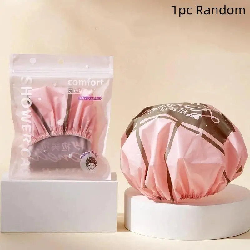 Waterproof Shower Cap Anti-shedding Elastic Edge Breathable Premium Fabric for Home Daily Shower Spa Hair Care Fits All Hair Le