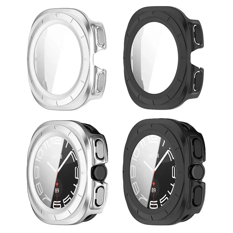 PC Cover + Gehard glas film voor Samsung Galaxy Horloge 7 Ultra 47mm Metalen Band voor galaxy watch 7 ultra 47mm Armband Shell Frame