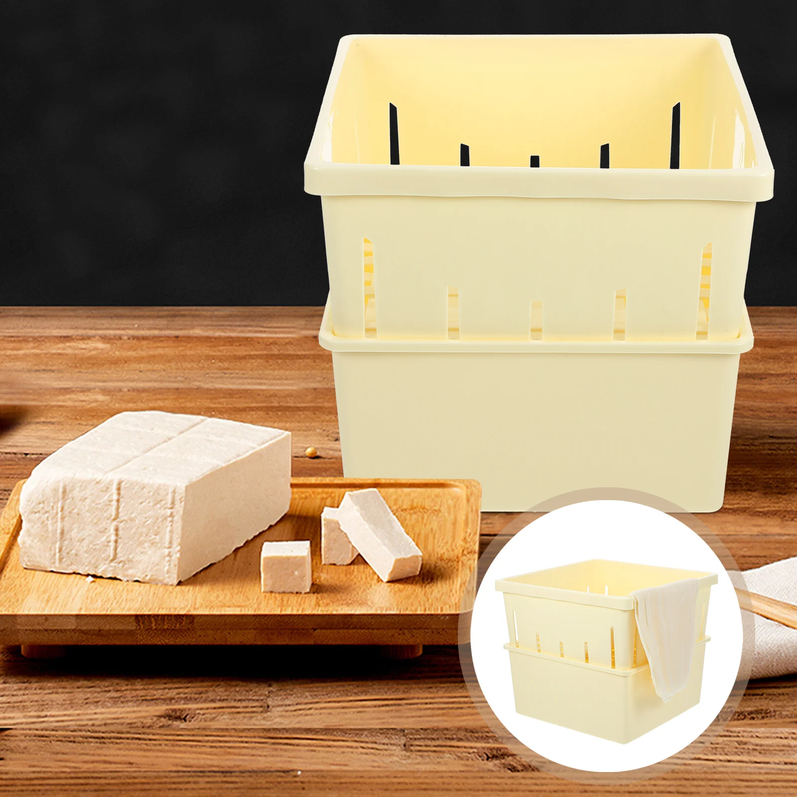 

1Set Tofu Mold DIY Homemade Tofu Maker Pressing Kit Kitchen Tool for Healthy Cooking Bean Curd Making Kitchen Cooking