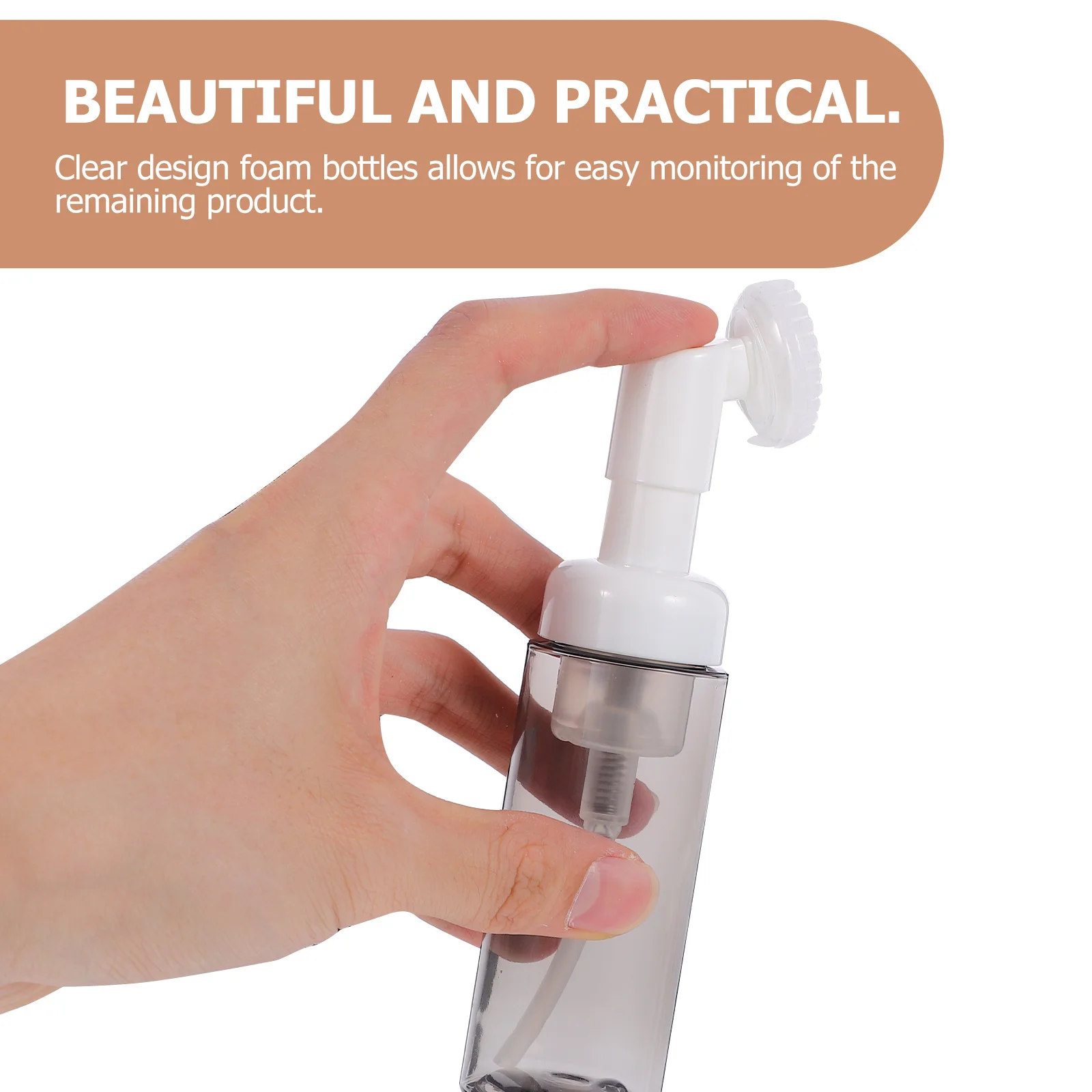 

4Pcs Transparent Foam Bottles Refillable Pump Bottles Clear Design Travel Packaging Foam Pump Bottle Brush Dispenser