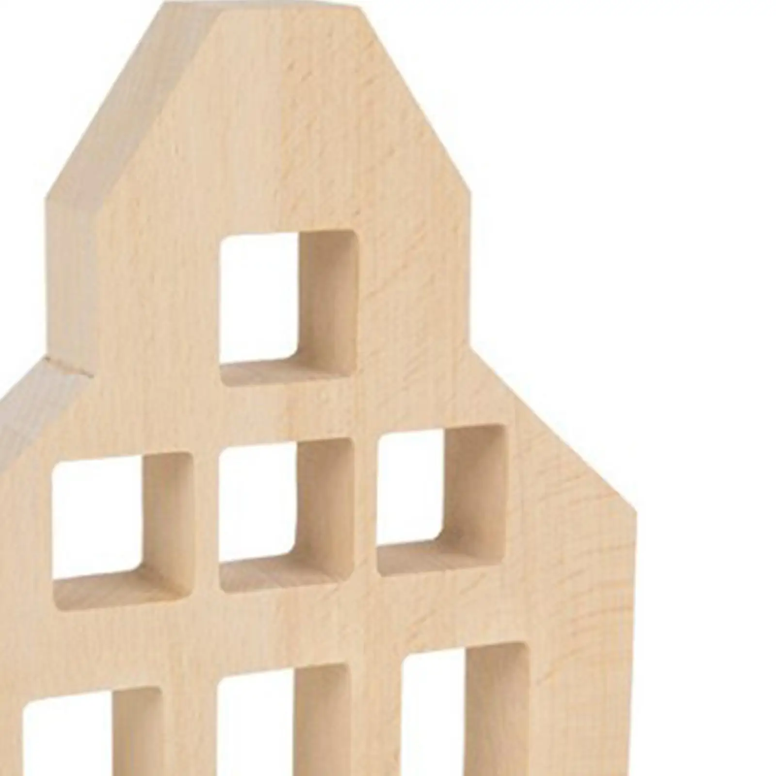 3 Stuks Hout Huis Blokken Decoratieve Houten Sensorische Speelgoed Stam Ambachten Voor Feest