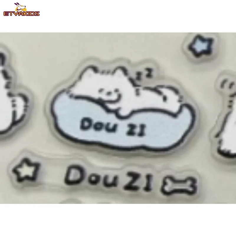Cartoon White Dog Sticker Korean Style Ins Decal for Kids DIY Craft Scrapbook Classic Toy Sticker Cute Kawaii Design 1pc