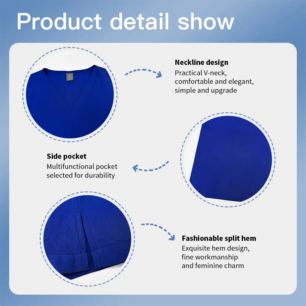 Niaahinn الحيوانات الأليفة الاستمالة ملابس العمل بلايز مستشفى غرفة العمليات الطبيب زي بلوزة للنساء بلون زي التمريض
