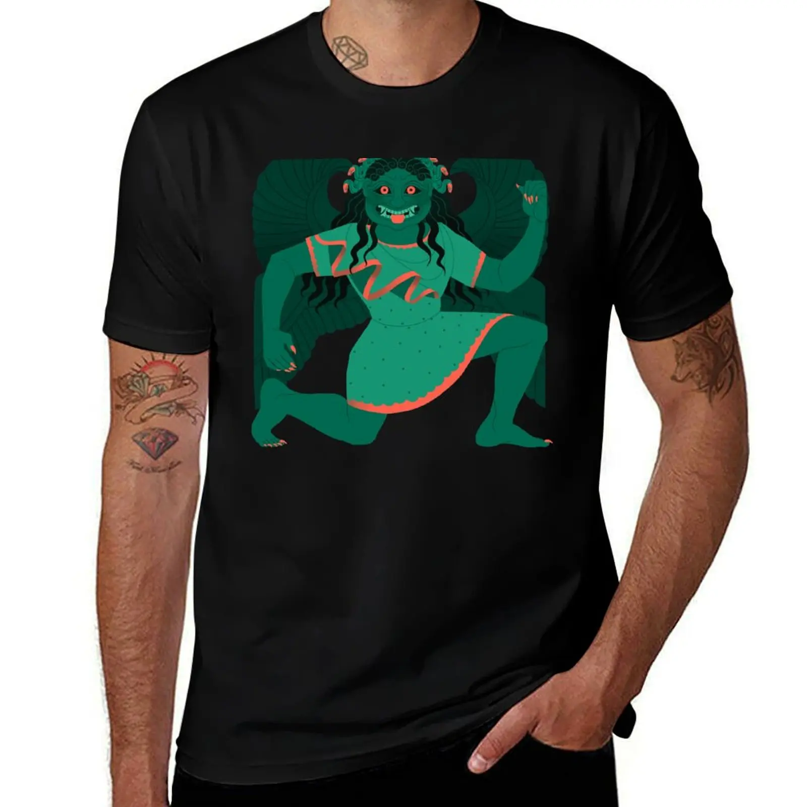 Archaic Gorgon - Green T-Shirt vintage graphic tee new edition vintage anime shirt valentines boutique clothes t shirts for men