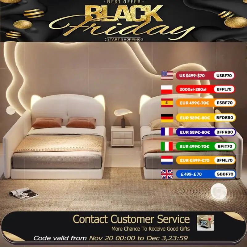 

Full Size Sleeping Kids Bed Comforter Nordic Modern Style Baby Bed Children Princess Bedroom Lit Pour Enfants Kids Furniture