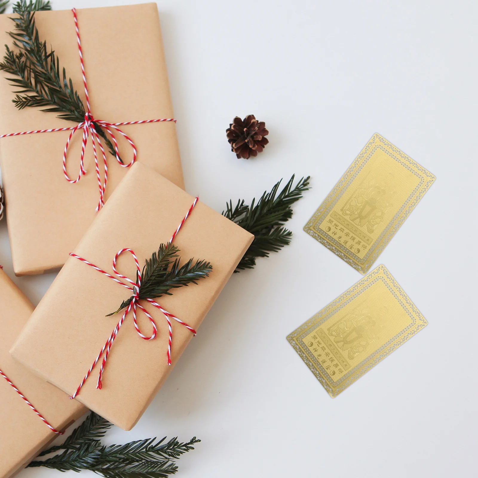 

4 Pcs Chinese Lucky Keychain Zodiac Copper Amulet Feng Shui Horse Year Charm Cards Asian Prosperity Character