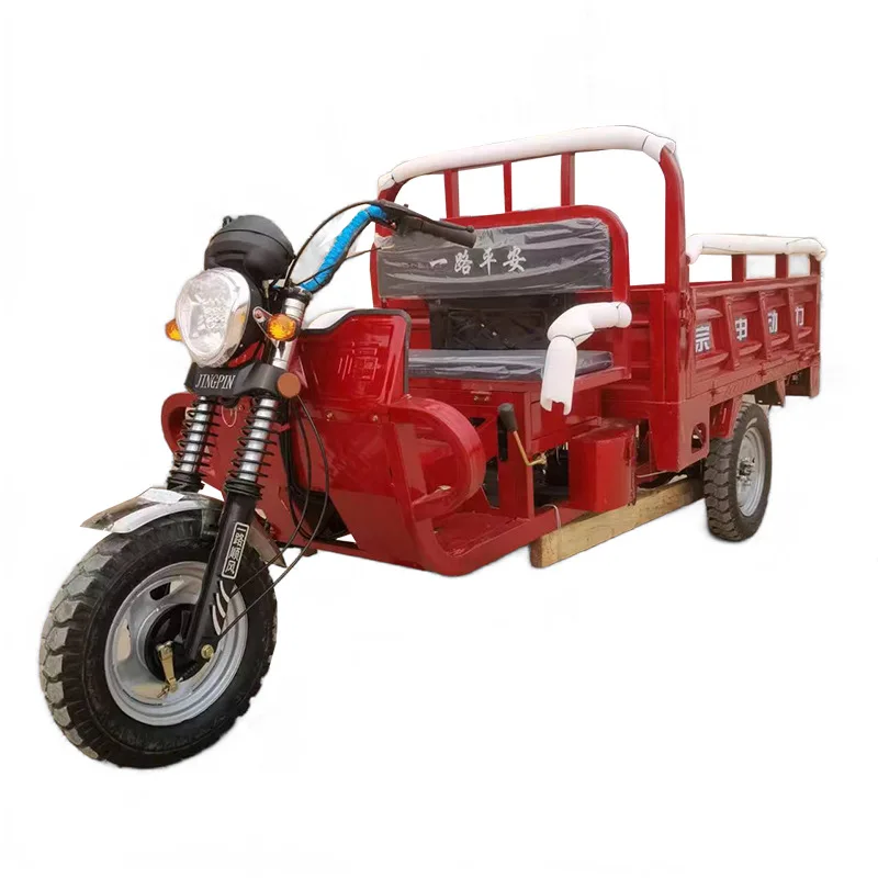 

Gasoline Three-wheeled Motorcycle Fuel Agricultural Tricycle Freight Dump Bucket 130 Air-cooled Automatic Clutch 1.1/1 Meters