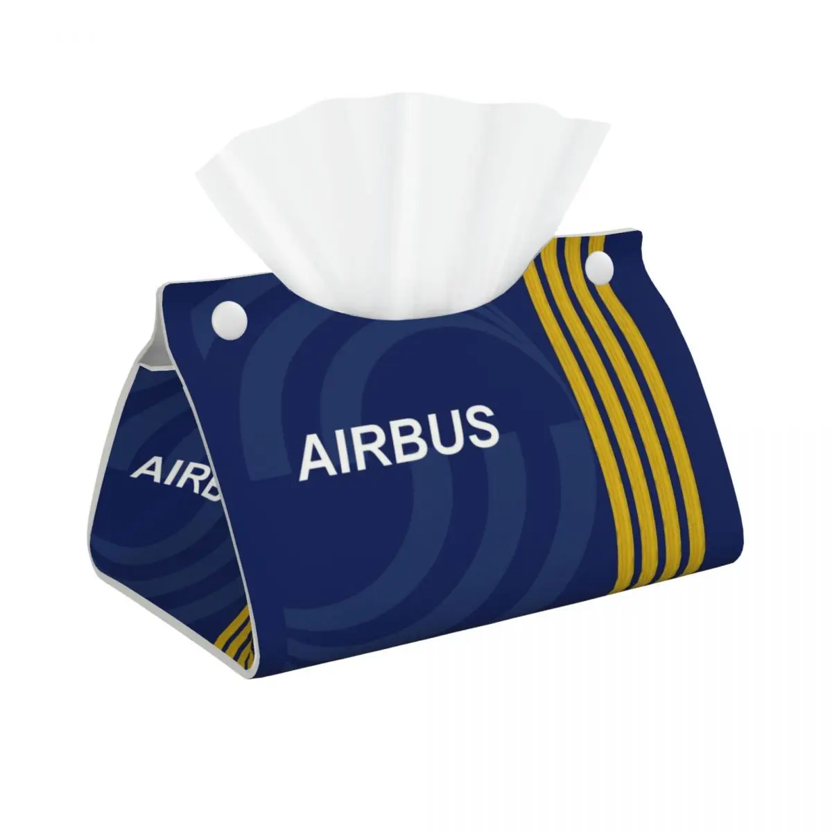 Custom Airbus Fighter Pilot Tissue Box Cover PU Leather Rectangular Aviation Airplane Facial Tissues Holder for Bathroom