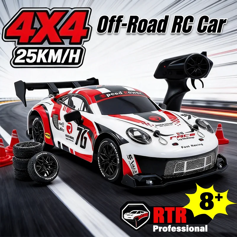 Mini Coches De Carreras Rc 4x4 Con Luces Led, Mando A Distancia De 2,4 Ghz, Escala 1/24, Todoterreno Estilo Conquer Gt, NeumáTicos De CompeticióN, Motor Sin Escobillas, Juguetes Para NiñOs Y Adultos