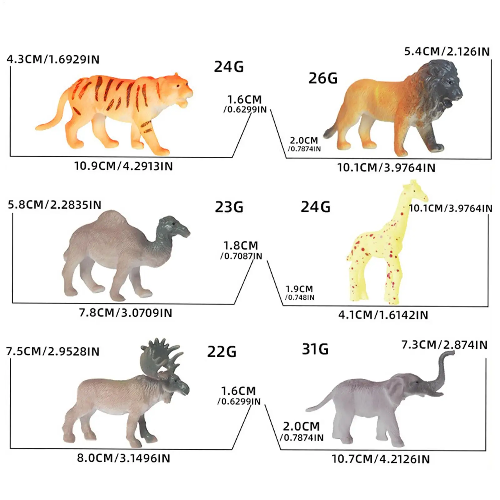 Color Changing Animals 6-Piece Color Change Animal Toddler Bath Toys Interactive Games Figures For Boys Girls Learning School